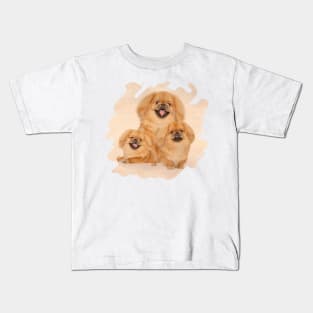 Pekingese dogs collage Kids T-Shirt